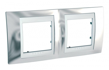Schneider Electric Unica Хамелеон Серебро/Бел Рамка 2-ая горизонтальная