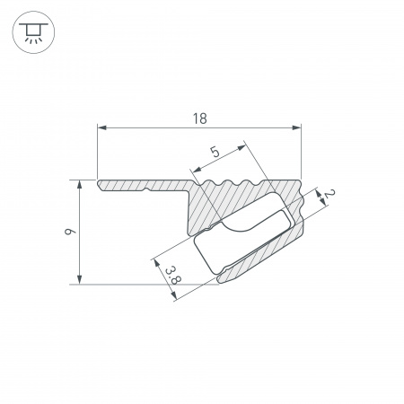 Профиль Arlight SL-Mini-Shelf-H9-2000 Anod Olive Grey 038208