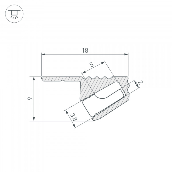 Профиль Arlight SL-Mini-Shelf-H9-2000 Anod Olive Grey 038208