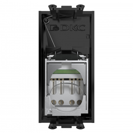 DKC Avanti Черный квадрат Компьютерная розетка RJ-45  категория 5е экранированная 1 модуль