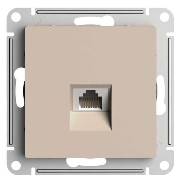 SE AtlasDesign Песочный Розетка компьютерная RJ45, кат. 6A, механизм