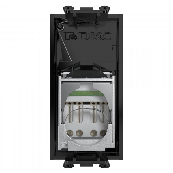 DKC Avanti Черный квадрат Компьютерная розетка RJ-45  категория 5е экранированная 1 модуль