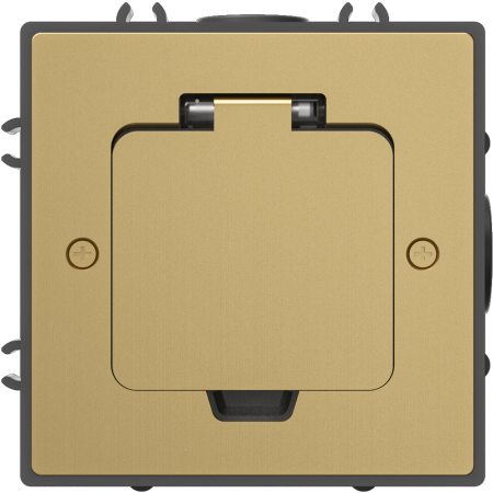 Лючок Surface 2 мод. (1 мод. 45х45 мм.), золото, IP44, (с уст. набором)