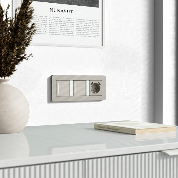 Сенсорный выключатель двухклавишный с подсветкой (дымчатый) W4522014