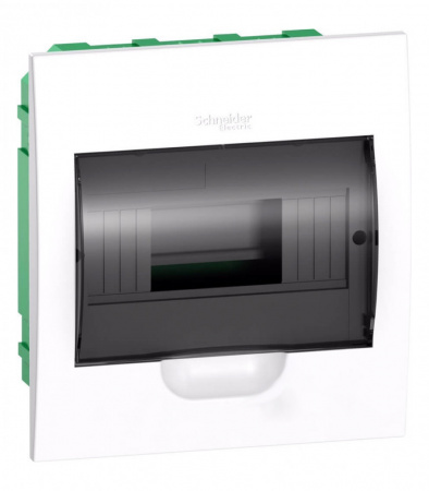 SE EASY 9 Корпус встраиваемый с прозрачной дверью 1ряд/8мод, IP40, IK07,63А, 2 клеммы