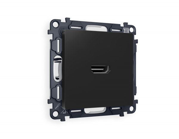 Комплект механизма розетки HDMI 2.0 ALFA MA814010 Черный матовый 40V/500mA 2.0GHz 5-18Gbit/s QUANT