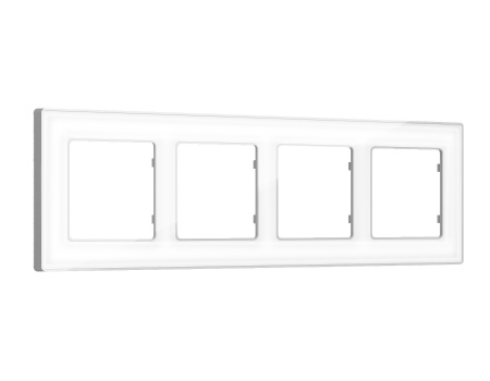 Рамка ALFA Arctic (Белый Стекло органическое/Серебро) 4-ая AF580134