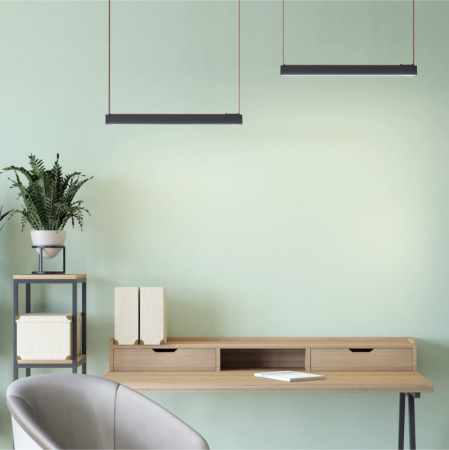 DK5576-BK Cветильник для трека-ремня Belty, серия Linear, со светодиодом, L642*W40*H45мм, 48V DC, 24W, RA90, 120°, 4000K, IP20, черный, алюминий