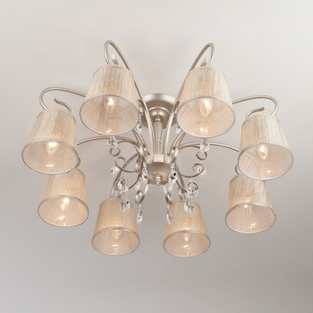 Потолочная люстра с абажурами 60065/8 серебро Eurosvet Liona