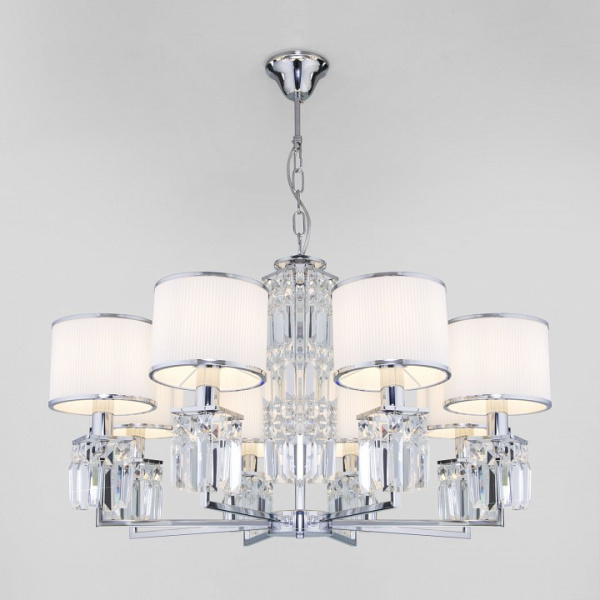 Подвесная люстра с абажурами 10099/8 хром Eurosvet Zaffiro