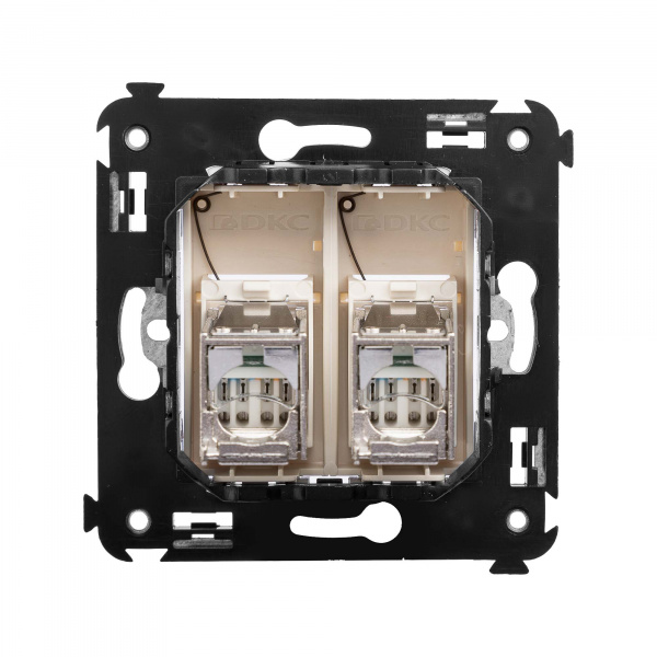 DKC Avanti Ванильная дымка Компьютерная розетка RJ-45 двойная  категория 6 экранированная