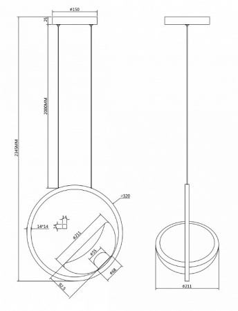 Подвесной светильник Modern MOD327PL-L5BS3K Maytoni Lunare