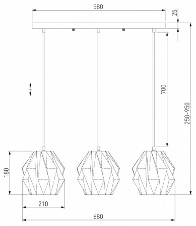 Подвесной светильник 50137/3 белый Eurosvet Moire