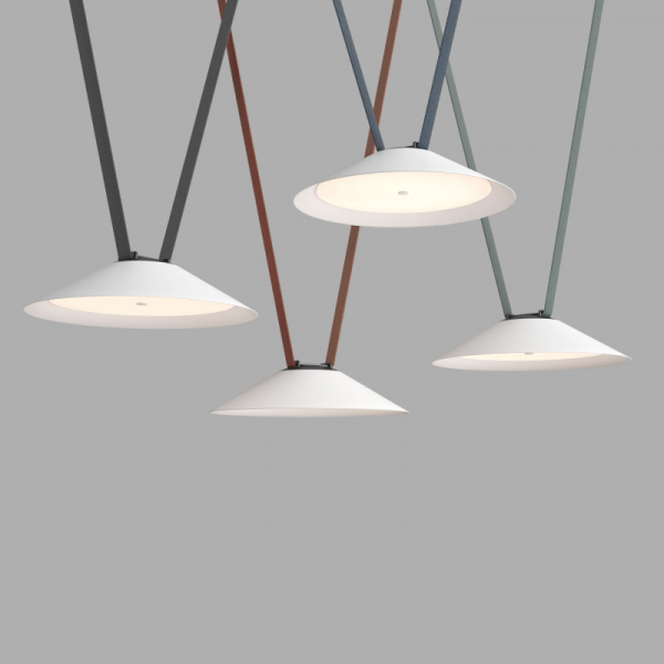 DK5564-WH+BK Cветильник для трека-ремня Belty, серия Flow, со светодиодом, D300*H71мм, 48V DC, 20W, RA90, 120°, 4000K, IP20, белый с черным, алюминий