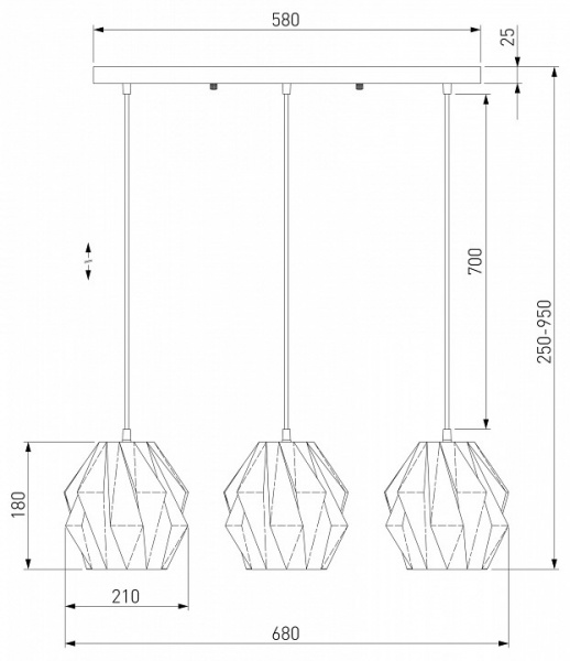 Подвесной светильник 50137/3 черный Eurosvet Moire