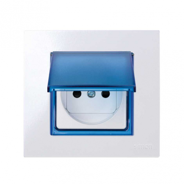 Simon 27 Play Синяя Вставка декоративная с полупрозрачной откидной крышкой для рамок с вырезом под декор