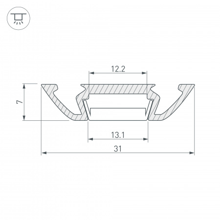 Профиль Arlight PHS-A-2000 ANOD 013215