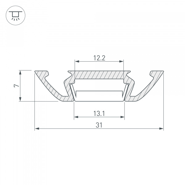 Профиль Arlight PHS-A-2000 ANOD 013215