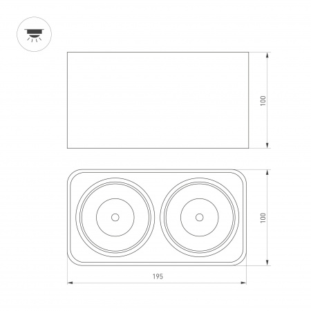 Потолочный светодиодный светильник Arlight SP-Cubus-S195x100-2x8W Day4000 036059