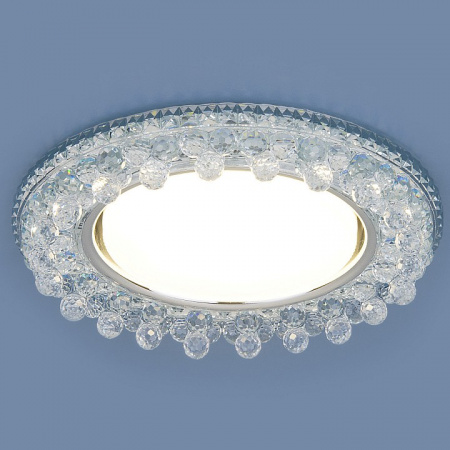 Встраиваемый точечный светильник с LED подсветкой 3025 GX53 CL прозрачный Elektrostandard Dropa a041264