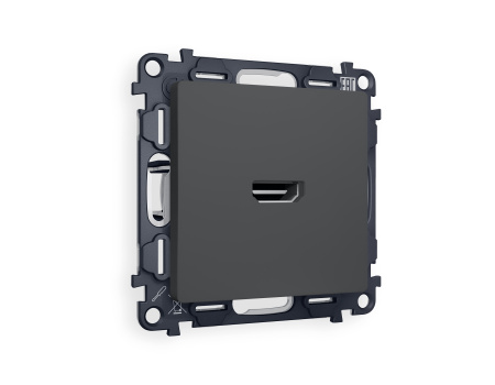 Комплект механизма розетки HDMI 2.0 ALFA MA914010 Графит мягкое касание 40V/500mA 2.0GHz 5-18Gbit/s QUANT