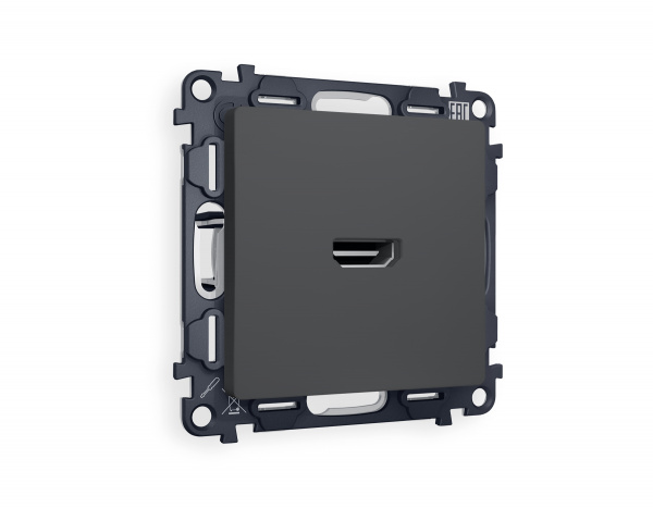 Комплект механизма розетки HDMI 2.0 ALFA MA914010 Графит мягкое касание 40V/500mA 2.0GHz 5-18Gbit/s QUANT