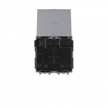 DKC Avanti Закаленная сталь Розетка с крышкой 2P+E со шторками 2 модуля