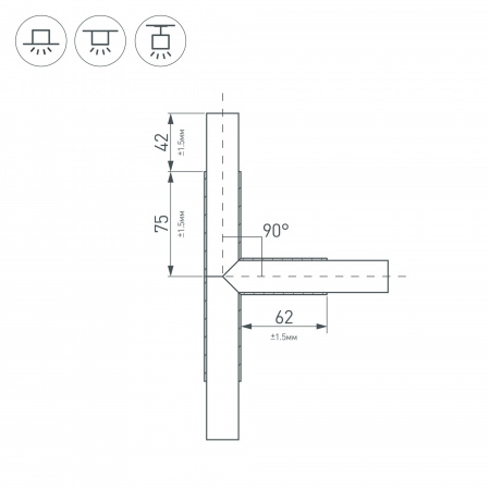 Коннектор T-образный Arlight PLS-Lock-H25-T90 026243