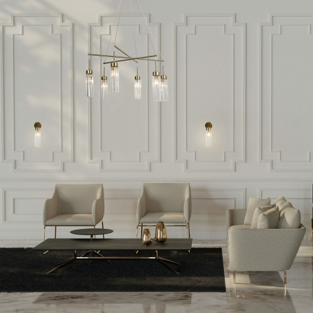 Подвесной светильник со стеклянными плафонами 60163/6 латунь Eurosvet Gilian