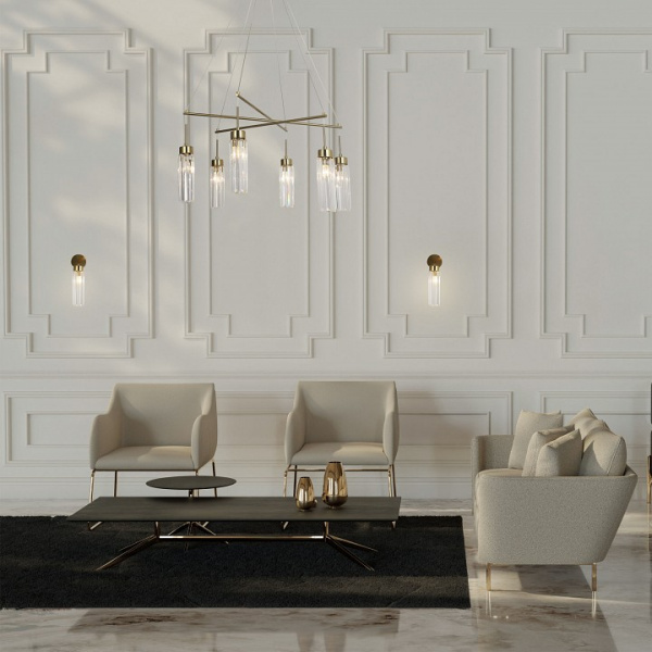 Настенный светильник со стеклянным плафоном 60163/1 латунь Eurosvet Gilian