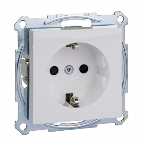 SE Merten SM Бел Актив Розетка с/з с защитными шторками безвинт. зажим
