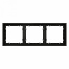 Рамка пластиковая VOLTUM S70 на 3 поста, (черный матовый)
