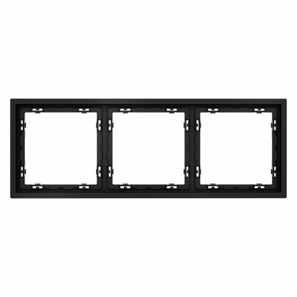 Рамка пластиковая VOLTUM S70 на 3 поста, (черный матовый)