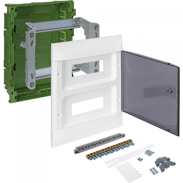 Legrand Practibox S Пластиковый щиток Встраиваемый (в полые стены) 2X12 Дымчатая дверь