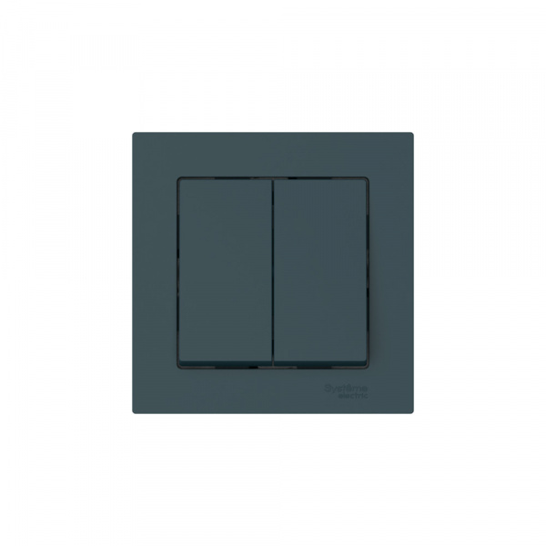 Systeme Electric AtlasDesign Изумруд Выключатель 2-клавишный, сх.6, 10АХ, в сборе, быстрозажим. клем.