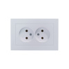 SE AtlasDesign Жемчуг Розетка б/з двойная, 16А, в сборе