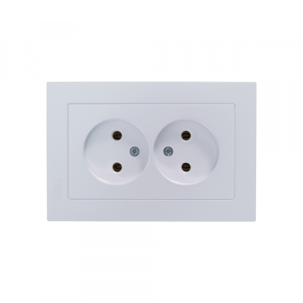 SE AtlasDesign Жемчуг Розетка б/з двойная, 16А, в сборе