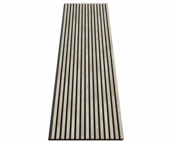 Акустическая панель, черный войлок, 2750х600х19мм, рейки МДФ ясень кристалл Акустическая панель, черный войлок, 2750х600х19мм, рейки МДФ ясень кристалл