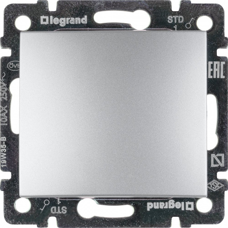 Legrand Valena Алюминий Выключатель 1-клавишный