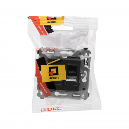 DKC Avanti Черный матовый телефонная розетка RJ-12 двойная