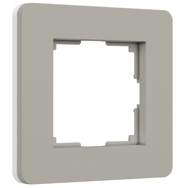 Рамка из поликарбоната на 1 пост Split дымчатый/белый, soft-touch W0013067