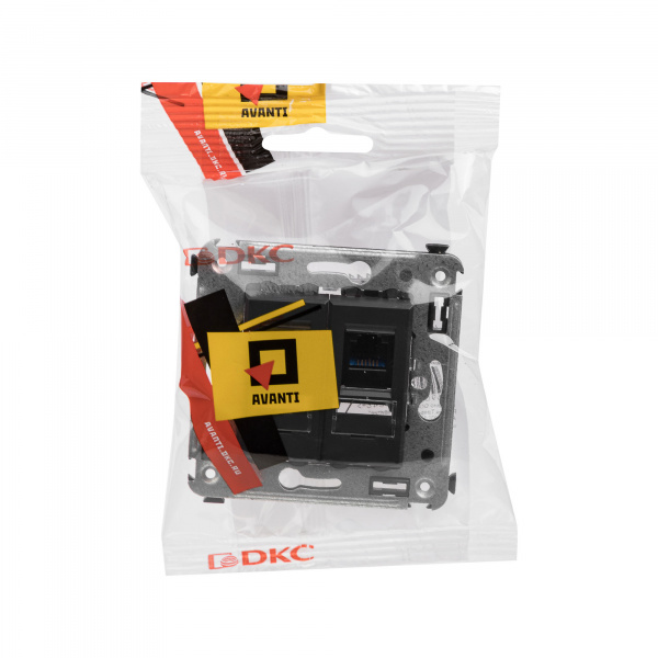 DKC Avanti Черный матовый телефонная розетка RJ-12 двойная