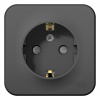 SE Blanca наруж Антрацит Розетка с/з со шторками, 16А, 250В