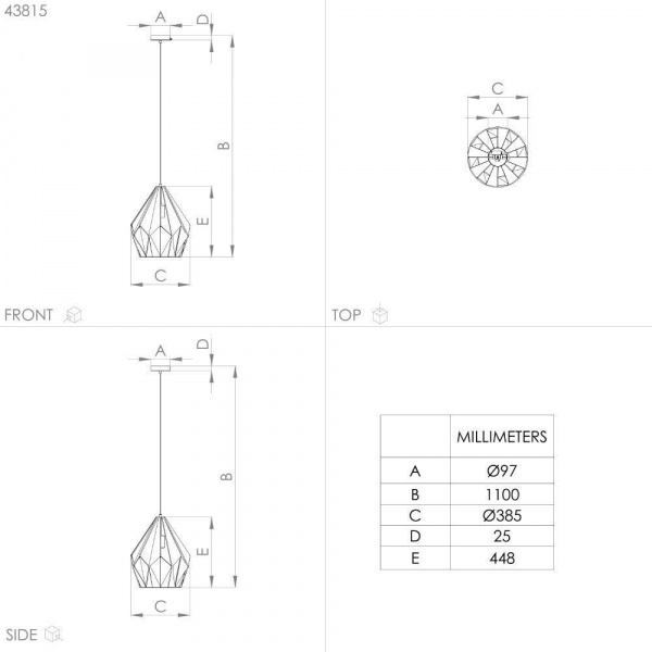 Подвесной светильник Eglo Carlton 43815