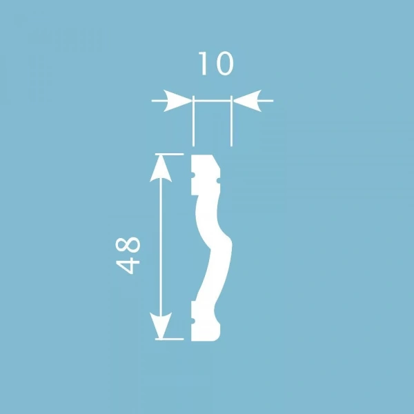 Молдинг MX023, 48х10, 2000мм, Экополимер/26