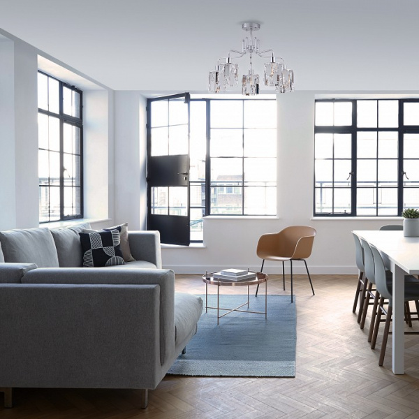 Потолочная люстра с хрусталем 10101/5 хром Eurosvet Scoppio