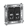 DKC Avanti Черный матовый Компьютерная розетка RJ-45 двойная  категория 6 экранированная