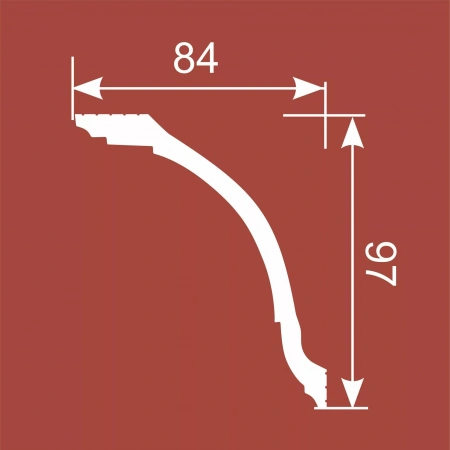 Карниз KX015, 97х84, 2000мм, Экополимер/16
