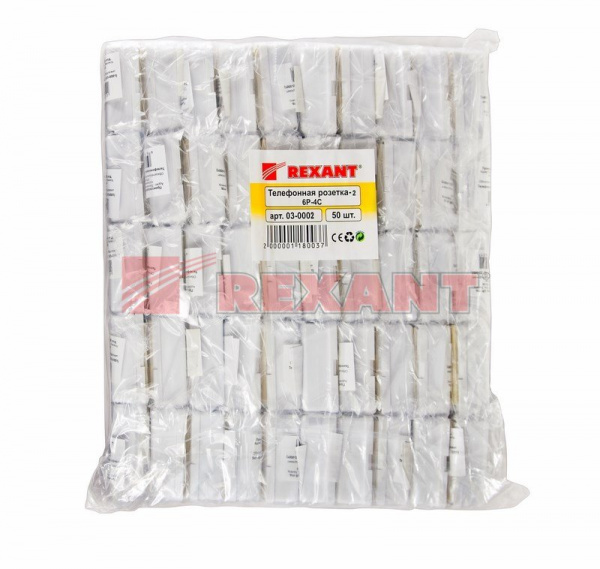 Телефонная розетка - 2 6P-4C Rexant