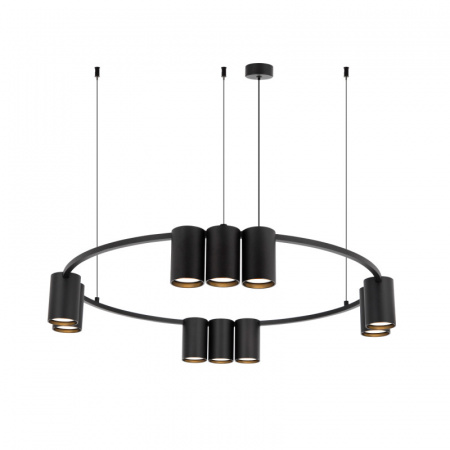 DK4065-BK Подвесной светильник ORBIT, IP20, 10xGU10 LED до 15 Вт, черный матовый, алюминий